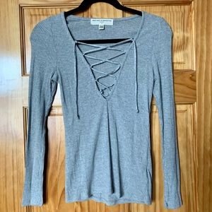 Urban Outfitters Ribbed Lace-Up Top